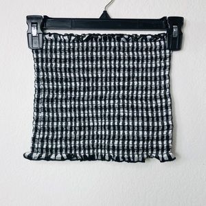 Brandy Melville Smocked Gingham Plaid Tube Top